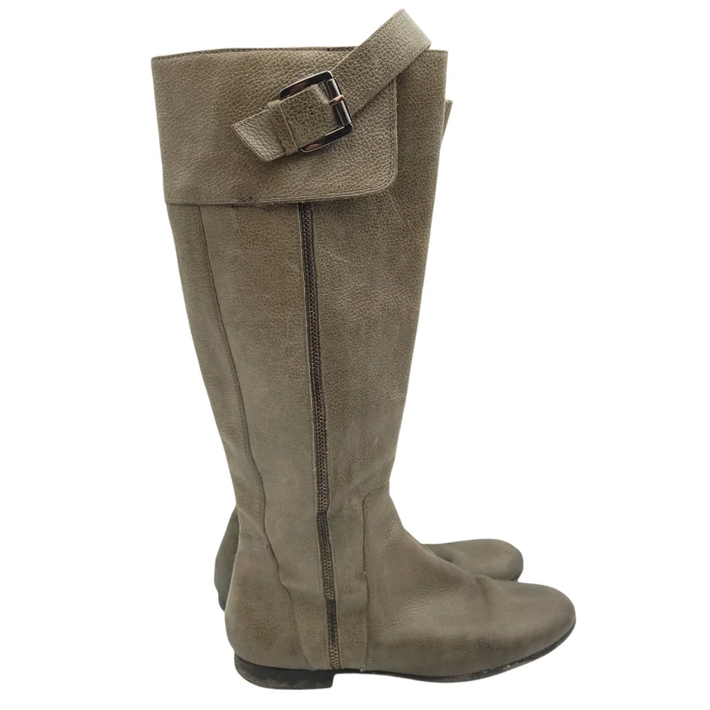 Enzo Angiolini Riding Boots Womens Sz 7.5 M Eazayra Green Leather Tall Knee HIgh